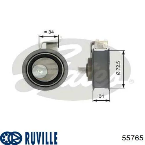 Ролик натягувача ременя ГРМ 55765 Ruville