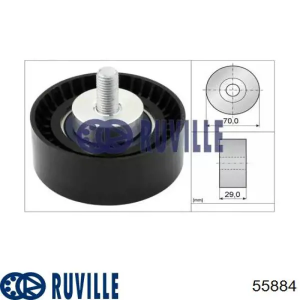 Купити 55884 Ruville Ролик приводного ременя, паразитний