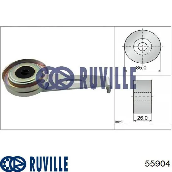 55904 Ruville ролик натягувача приводного ременя