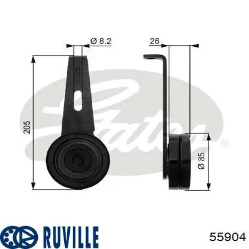 55904 Ruville Ролик натяжителя ременя агрегатів