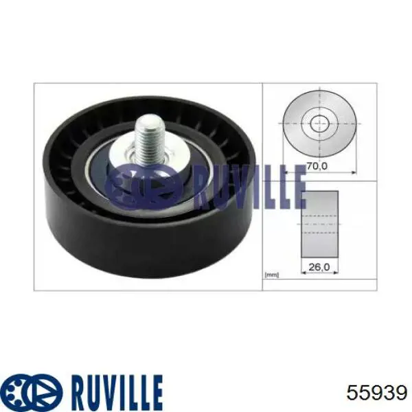 Ролик приводного ременя, паразитний 55939 Ruville