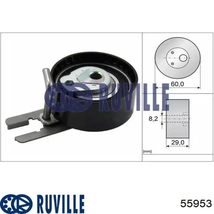 Ролик натягувача ременя ГРМ 55953 Ruville