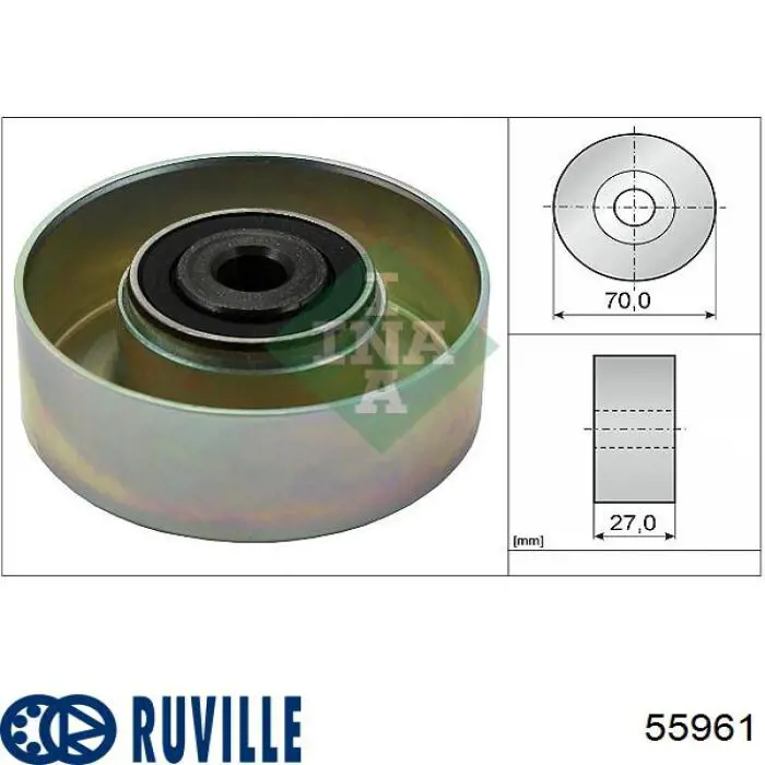 55961 Ruville ролик натягувача приводного ременя