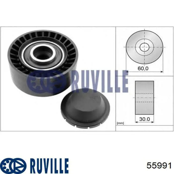 Ролик приводного ременя, паразитний Ruville 55991 ціна, від 14.31 USD