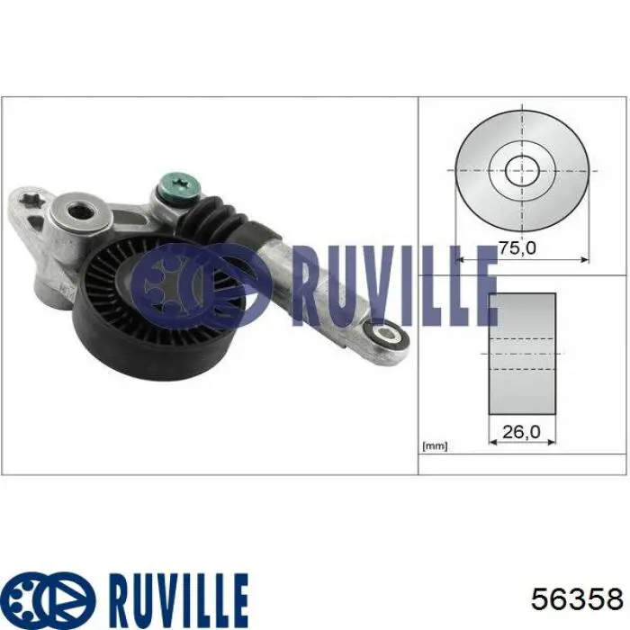 Натягувач приводного ременя 56358 Ruville