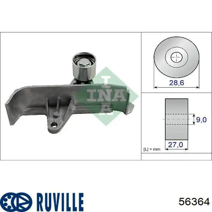 Ролик натягувача ременя ГРМ 56364 Ruville