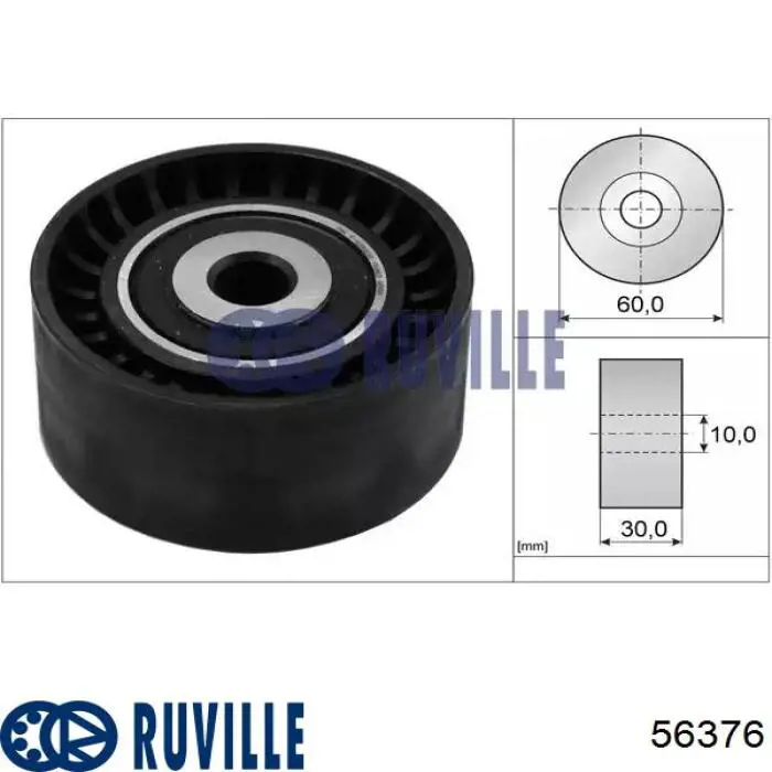 Ролик ременя ГРМ, паразитний Ruville 56376 ціна, від 14.40 USD