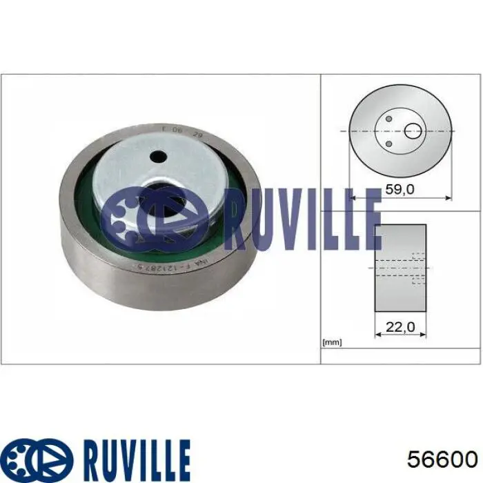 Ролик натягувача ременя ГРМ 56600 Ruville