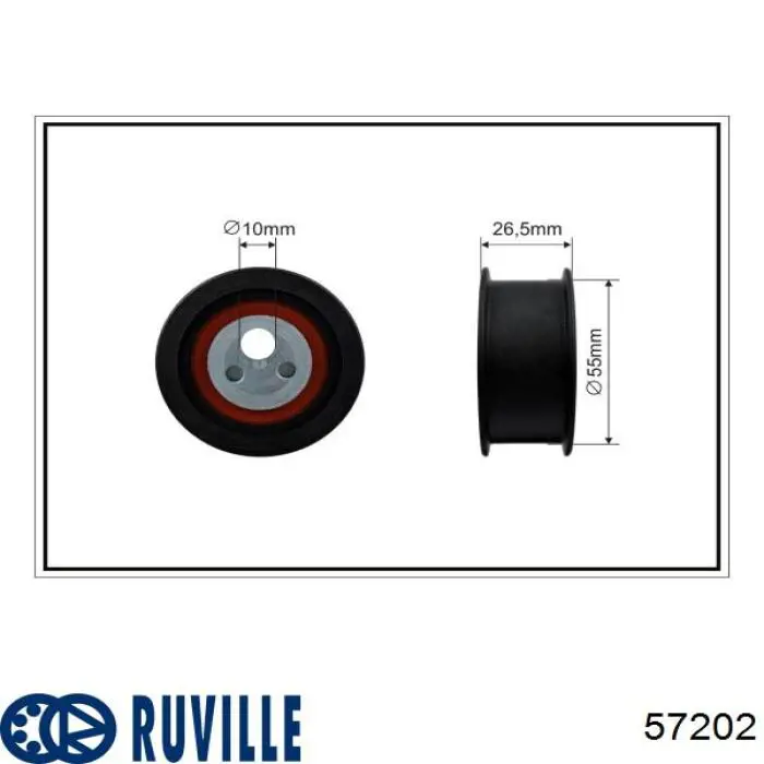 Ролик натяжителя ременя газорозподілу Ruville 57202 ціна, від 12.77 USD