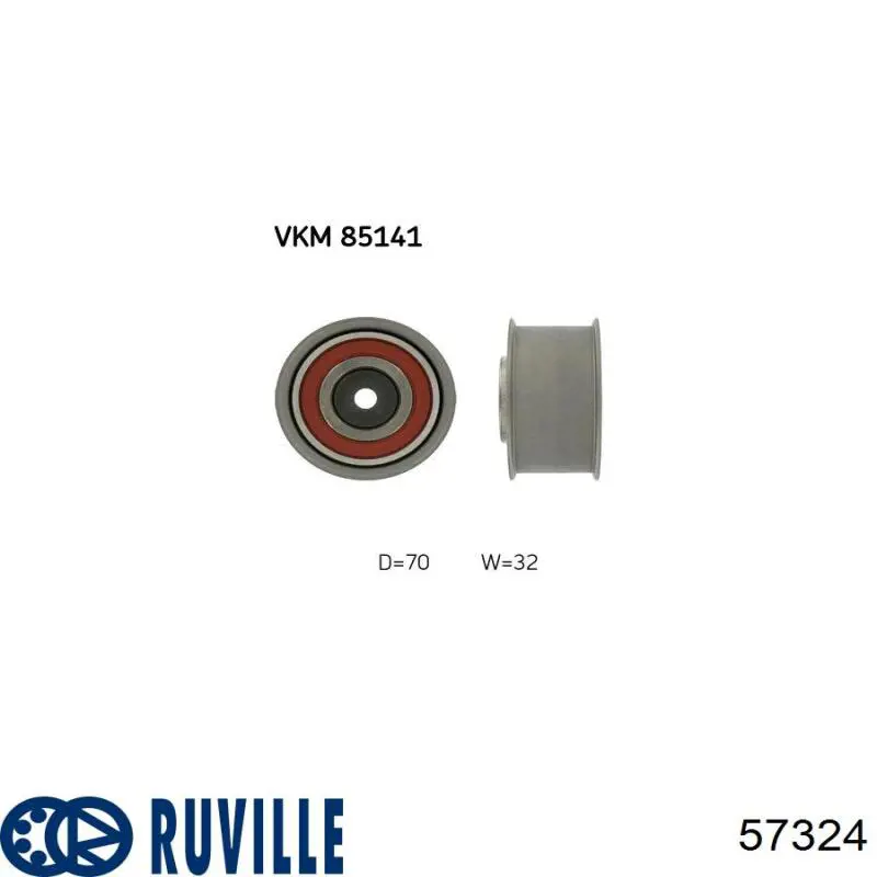 Ролик натяжителя ременя газорозподілу Ruville 57324 ціна, від 15.09 USD