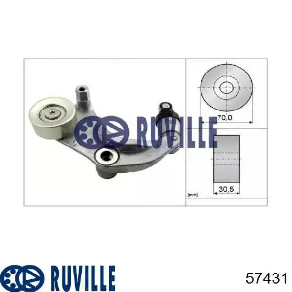 Натягувач приводного ременя Ruville 57431 ціна, від 36.78 USD