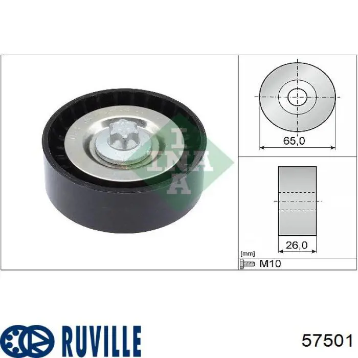 57501 Ruville Ролик приводного ременя, паразитний