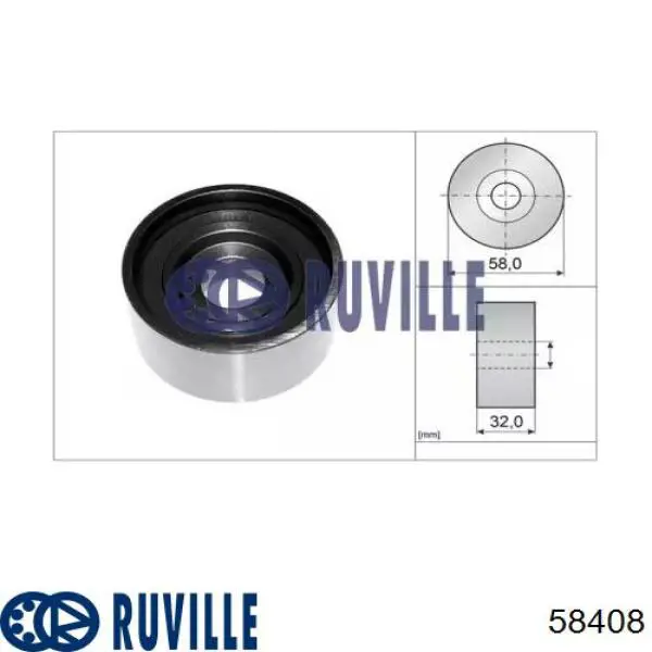 Ролик натягувача ременя ГРМ 58408 Ruville