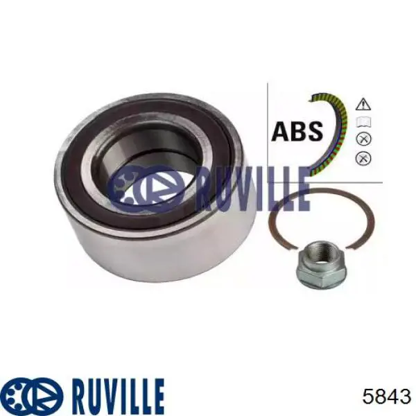 Комплект підшипник маточини передньої Ruville 5843 ціна, від 21.47 USD
