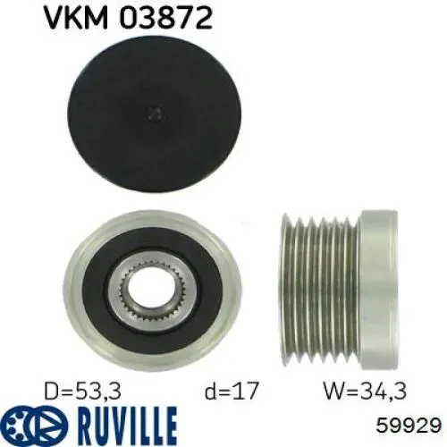 59929 Ruville Обгонна муфта генератора