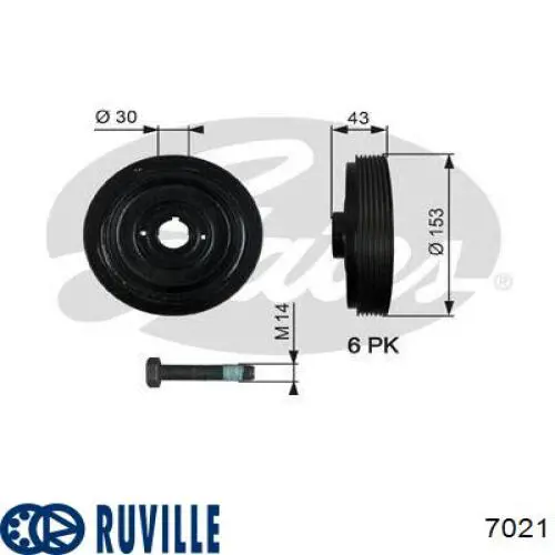 Купити 7021 Ruville Підшипник задньої ступиці