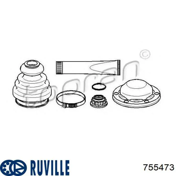 Пильник ШРУСа внутрішній, правий Ruville 755473 ціна, від 11.93 USD
