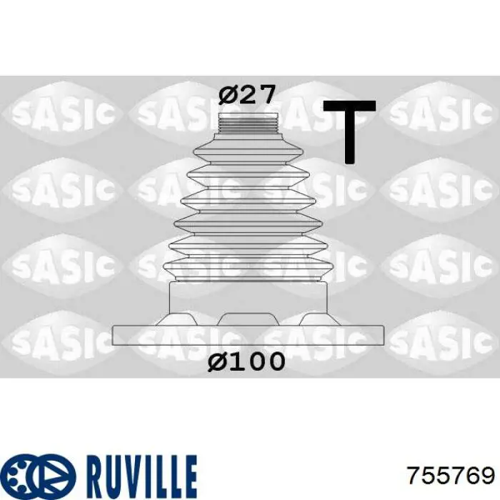 755769 Ruville Пильник шарніра кутових швидкостей внутрішній задній