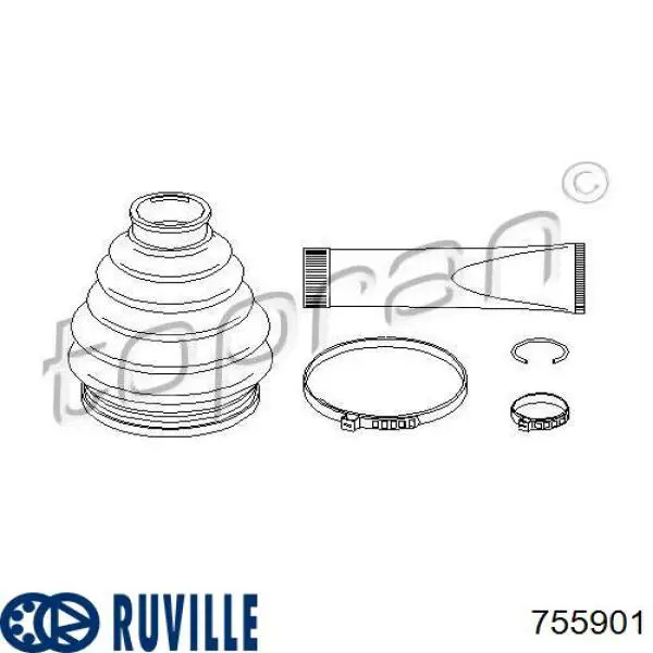 755901 Ruville Пильник ШРУСа зовнішній, передній піввісі