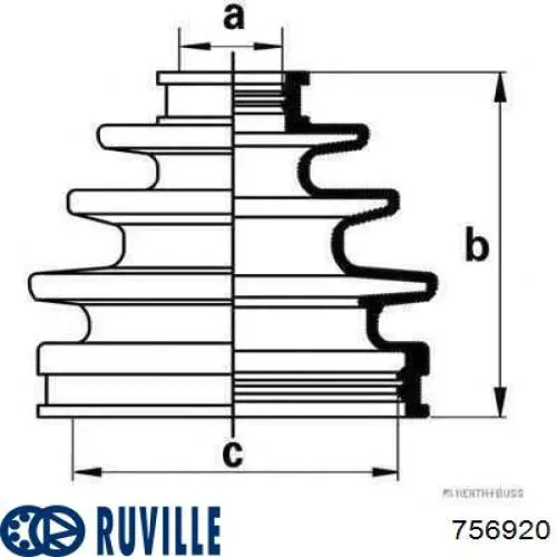 Пыльник шруса наружный RUVILLE 756920