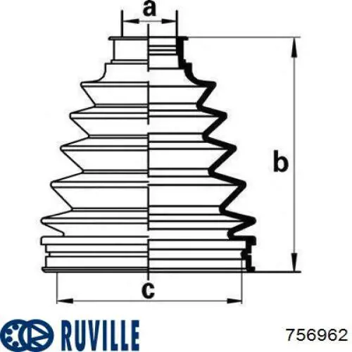Пильник ШРУСа внутрішній 756962 Ruville