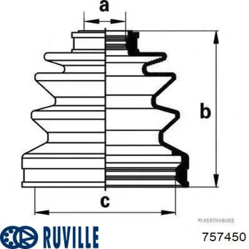 757450 Ruville Пильник ШРКШ внутрішній, передній півосі