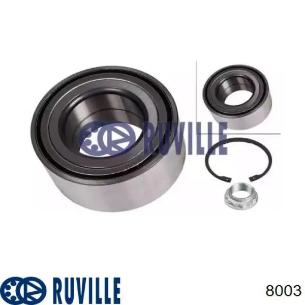 Підшипник маточини передньої/задньої 8003 Ruville