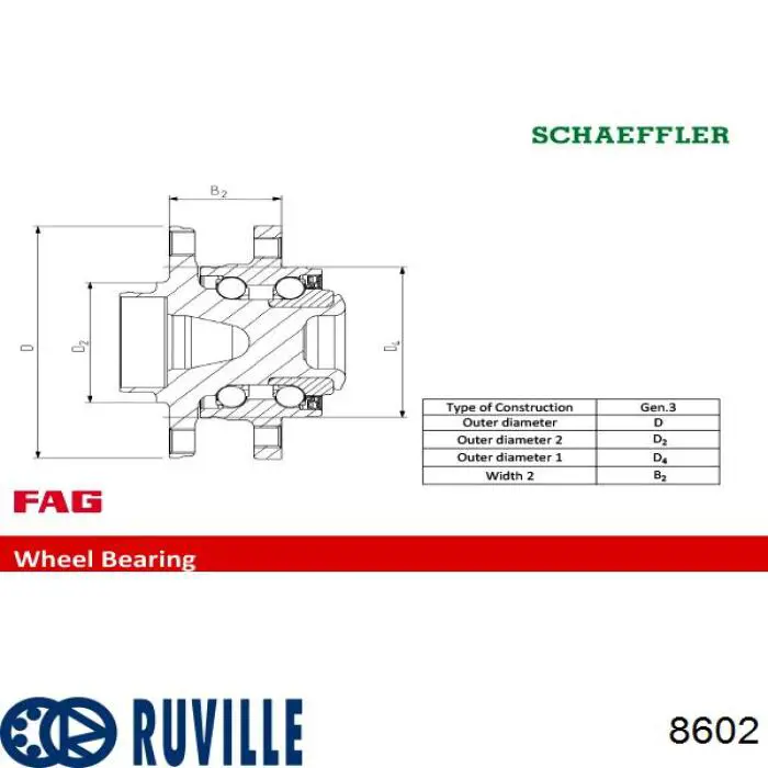 Маточина передня 8602 Ruville