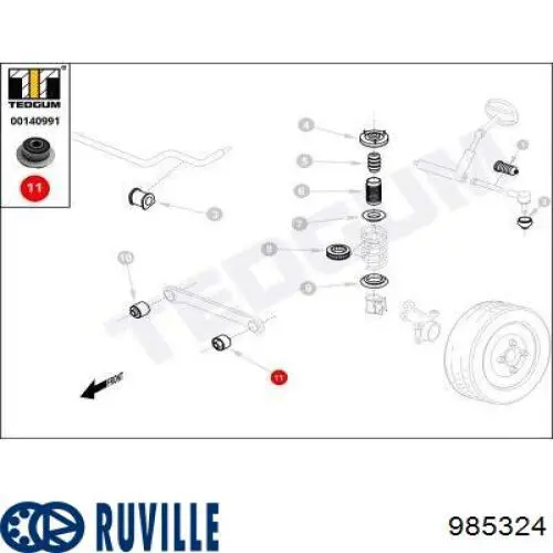 Купити 985324 Ruville Сайлентблок передньої підвіски