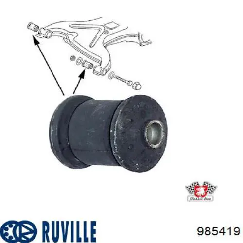 Сайлентблок заднього нижнього важеля Ruville 985419 ціна, від 5.64 USD