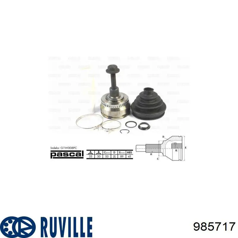 Купити 985717 Ruville Сайлентблок задньої балки