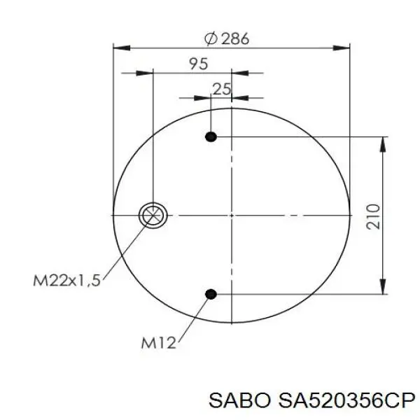 Купити SA520356CP Sabo Пневмоподушка/Пневморессора моста