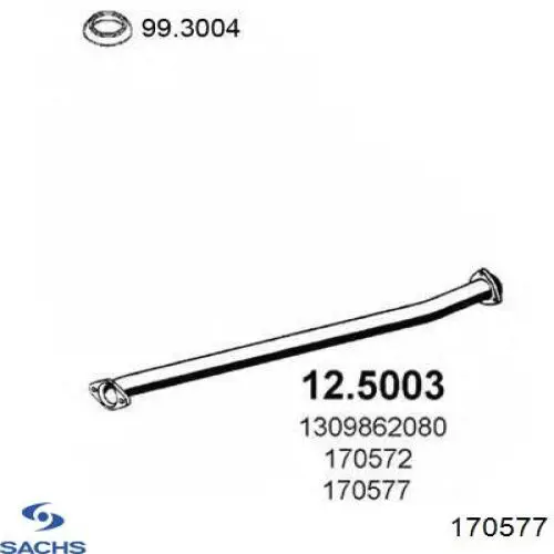 Стойка амортизатора передняя Sachs 170577 ціна, від 21.57 USD
