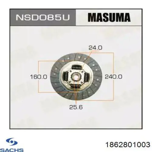 Купити 1862801003 Sachs Диск зчеплення