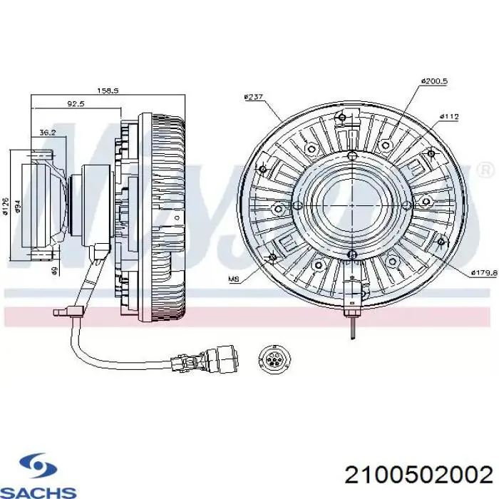 В'язкова муфта вентилятора Sachs 2100502002 ціна, від 435.40 USD