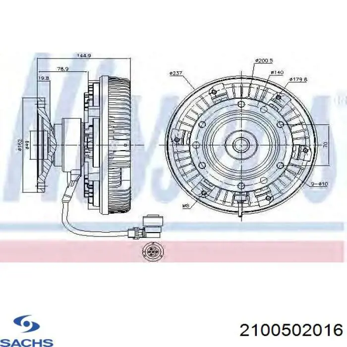 В'язкова муфта вентилятора Sachs 2100502016 ціна, від 543.77 USD