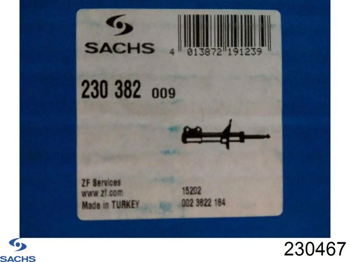 Амортизатор передньої підвіски, лівий Sachs 230467 ціна, від 152.29 USD