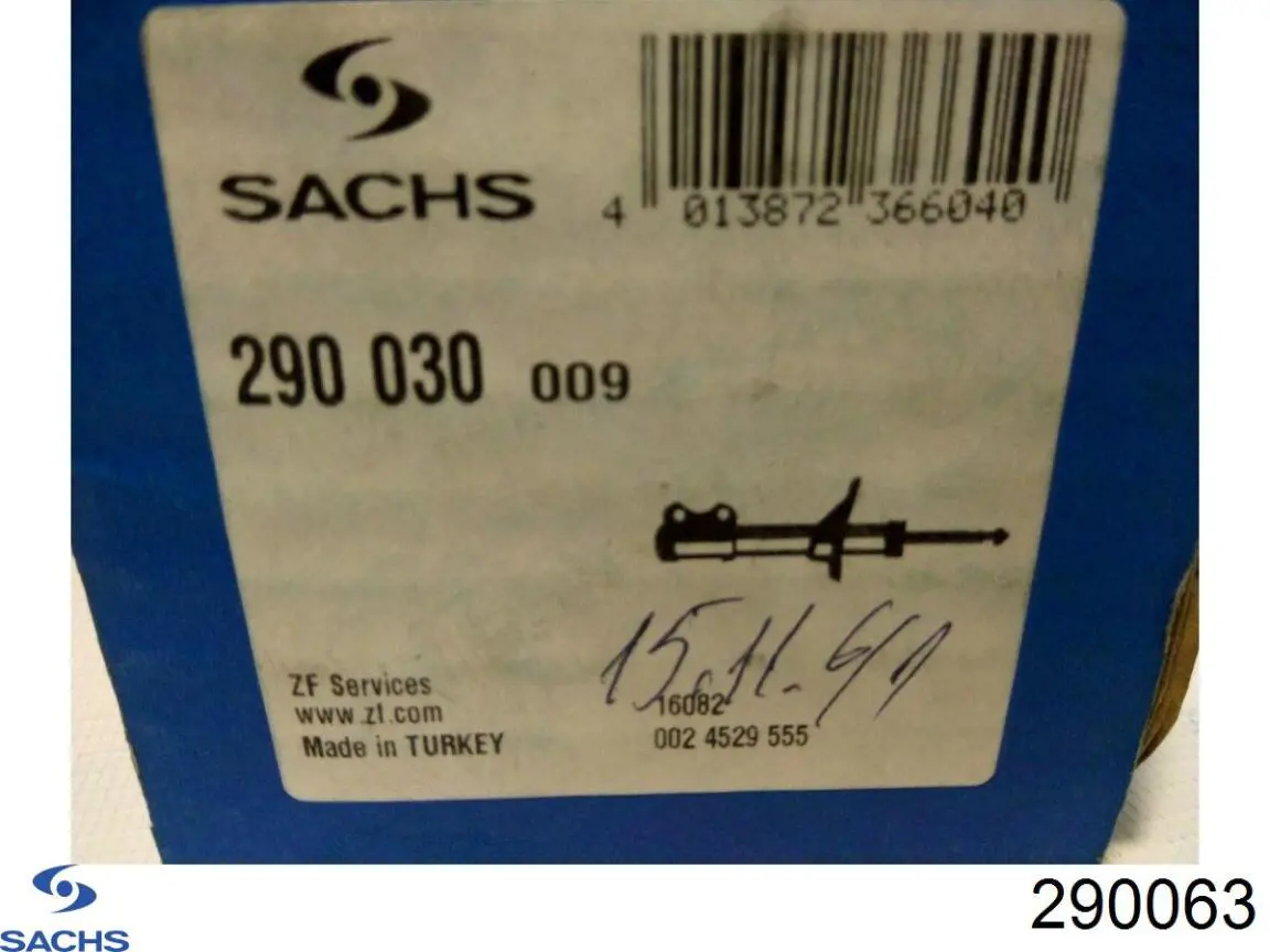 290063 Sachs амортизатор задній