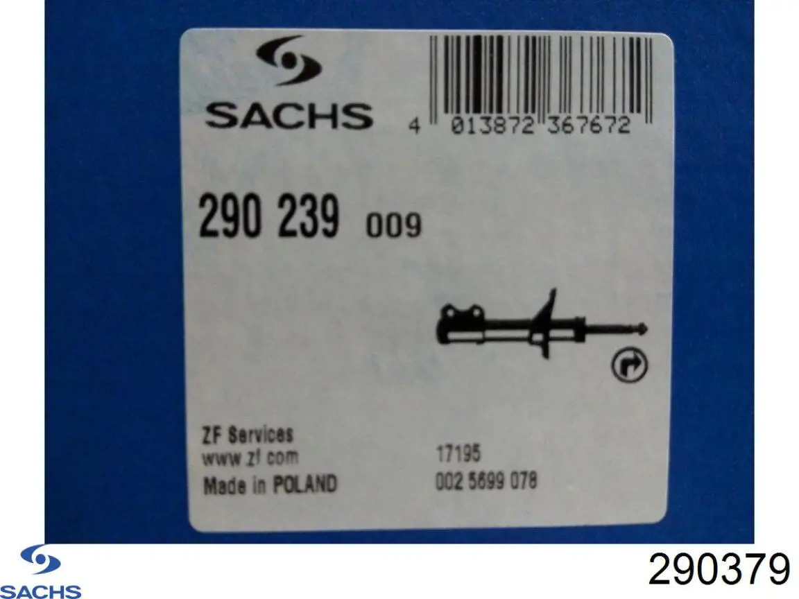 290379 Sachs Амортизатори задні