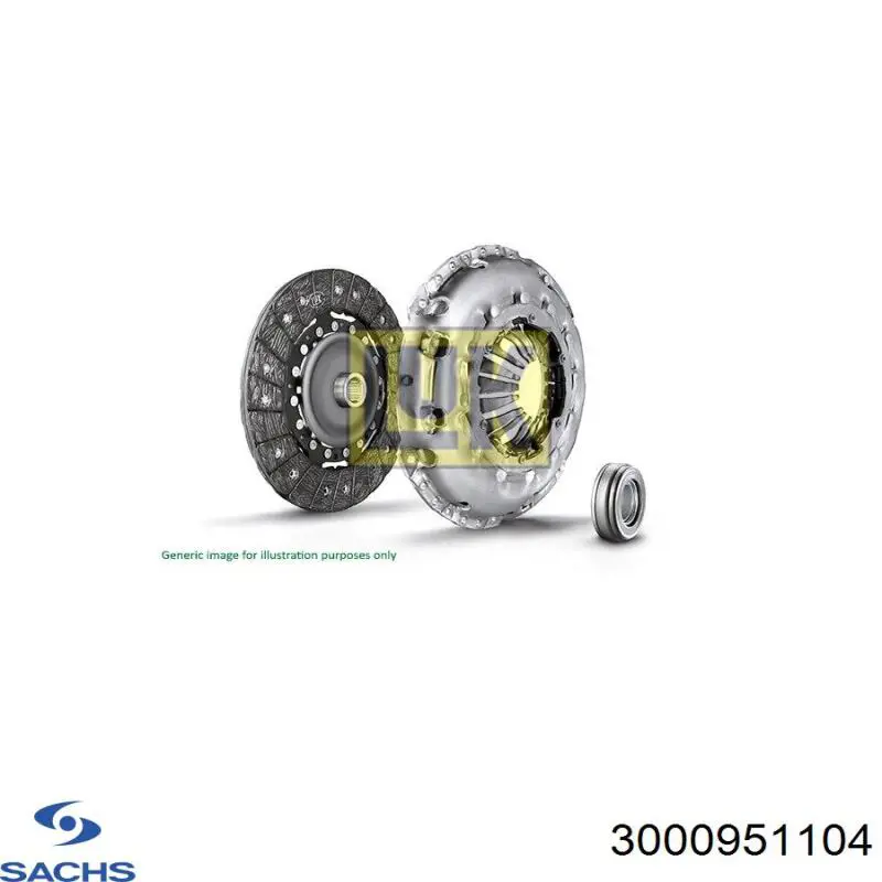 Купити 3000951104 Sachs Комплект зчеплення (диск, корзина, підшипник)