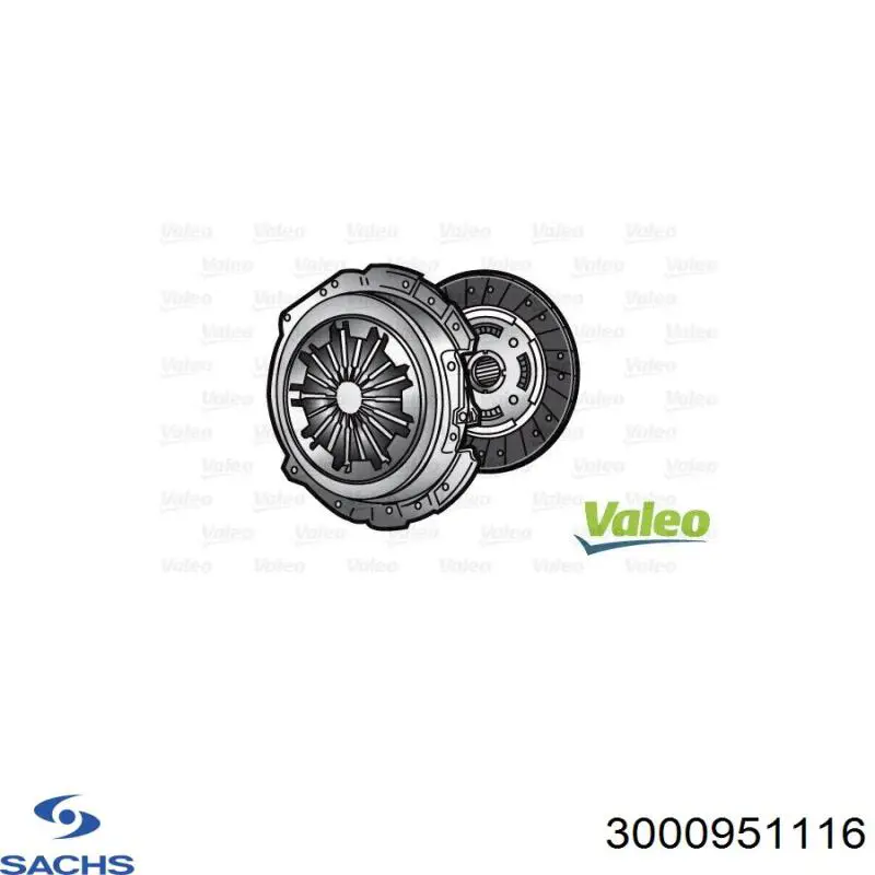 Купити 3000951116 Sachs Комплект зчеплення (диск, корзина, підшипник)