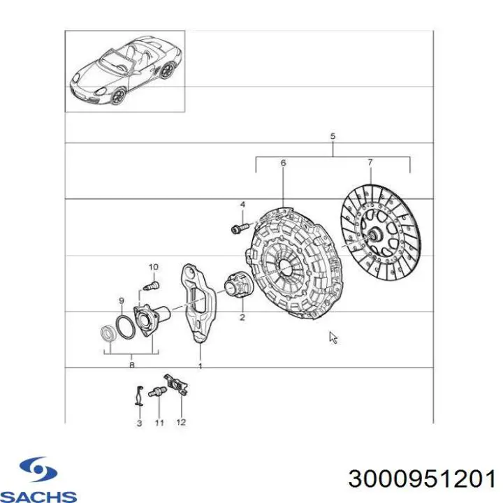 3000951201 Sachs Зчеплення в зборі