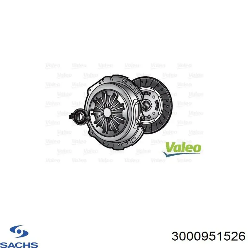 Комплект зчеплення (3 частини) Sachs 3000951526 ціна, від 80.01 USD