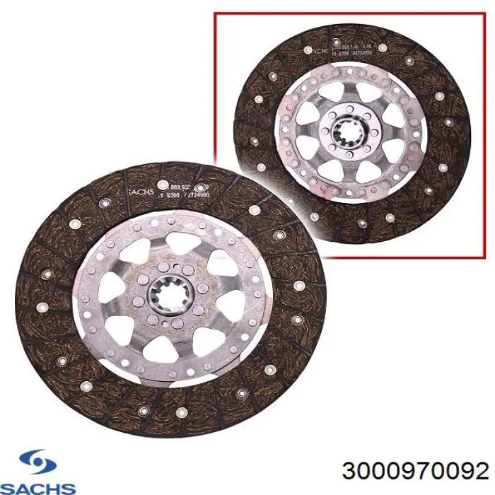 Купити 3000970092 Sachs Комплект зчеплення (диск, корзина, підшипник)