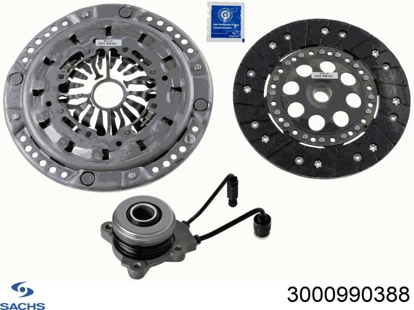 Комплект зчеплення (3 частини) Sachs 3000990388 ціна, від 314.99 USD