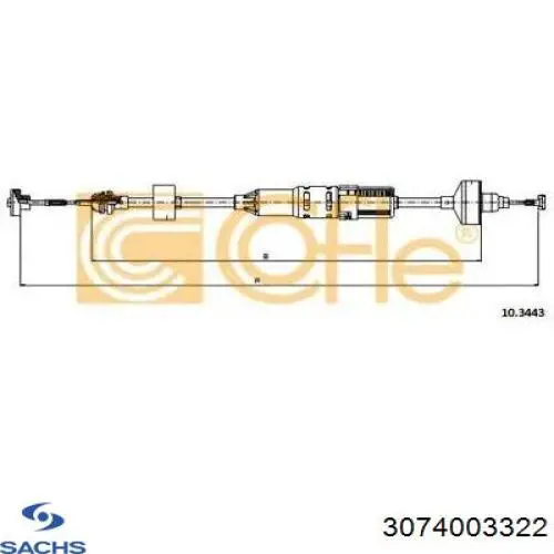 Трос зчеплення 3074003322 Sachs