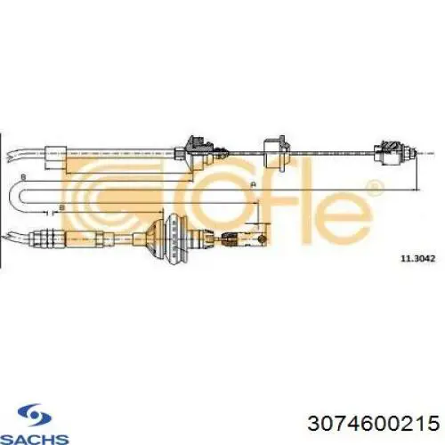 Трос зчеплення Sachs 3074600215 ціна, від 19.55 USD