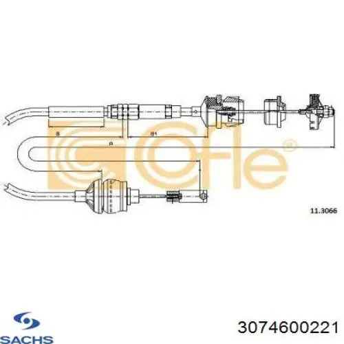 3074600221 Sachs Трос зчеплення