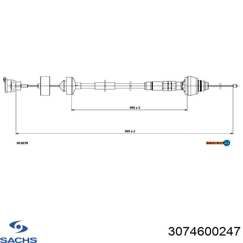 Трос зчеплення 3074600247 Sachs