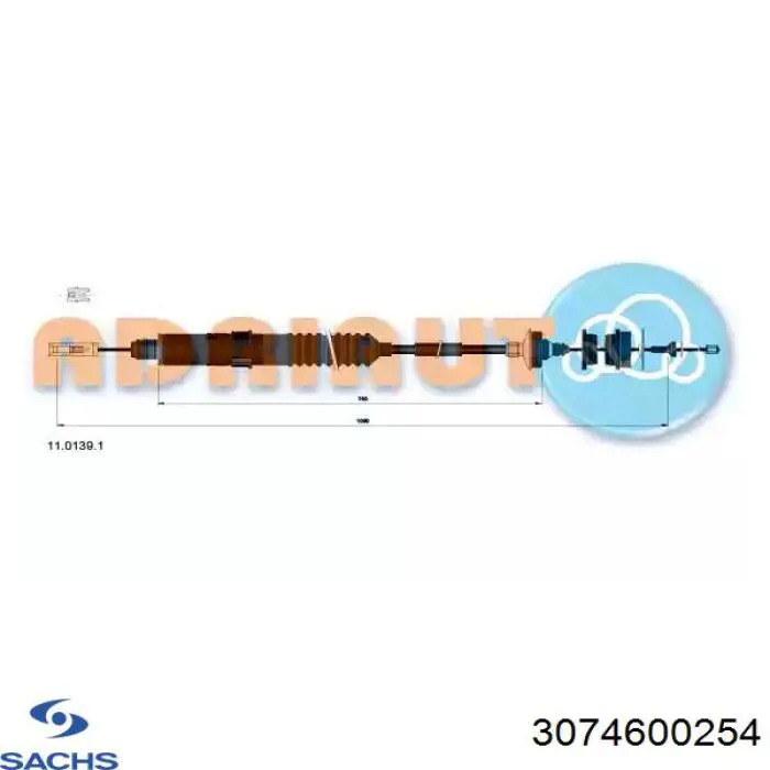 Трос зчеплення Sachs 3074600254 ціна, від 19.93 USD